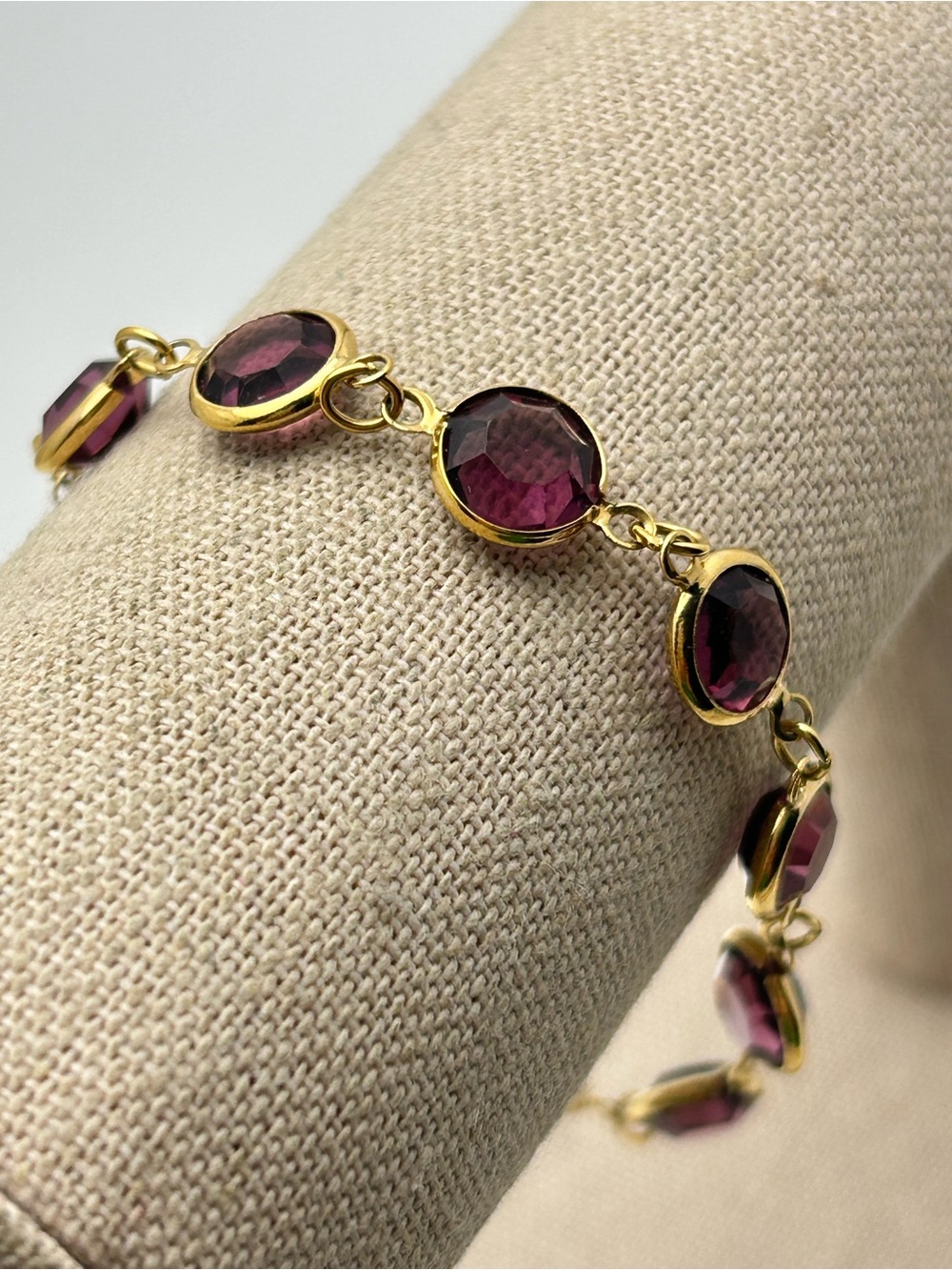 Swarovski Vintage SAL Purple Crystal Bezel Bracelet